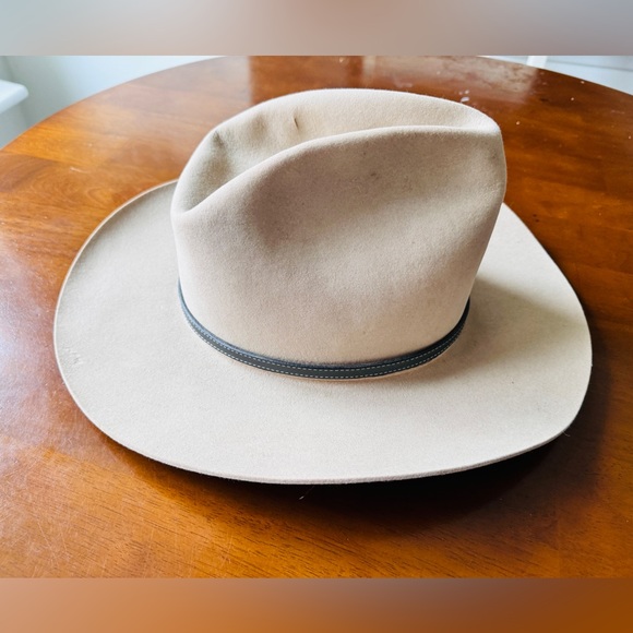 RESISTOL Vintage 70s Cowboy Hat 7 1/4 with some wear XXX BEAVER - Picture 5 of 12